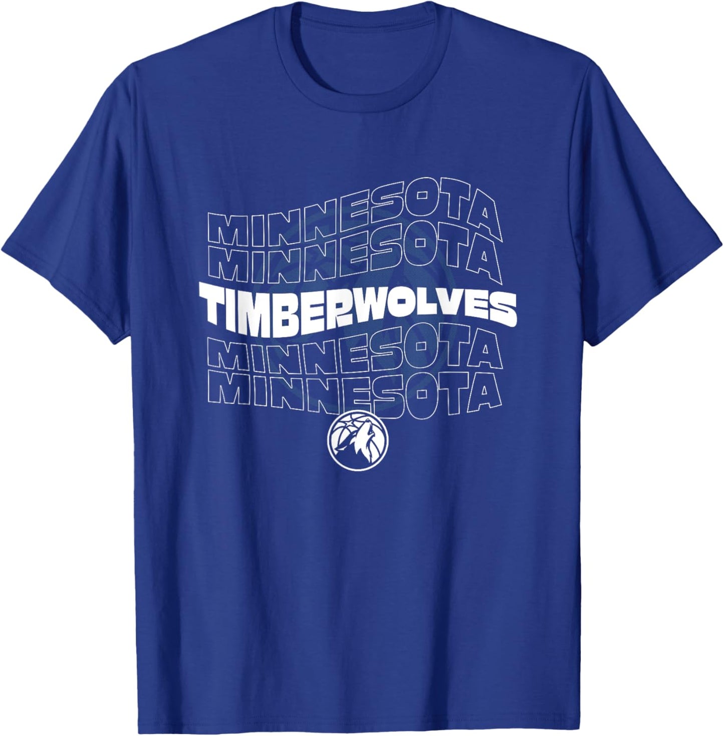 NBA Minnesota Timberwolves Wave Outline Team T-Shirt - T-Shirt | Royal