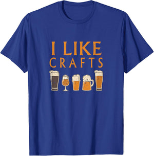 I Like Crafts Vintage Draught Beer Lover Drinking Gift T-Shirt - T-Shirt | Royal