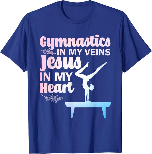 Funny Gymnastics Design Women Gymnast Jesus Lovers T-Shirt - T-Shirt | Royal