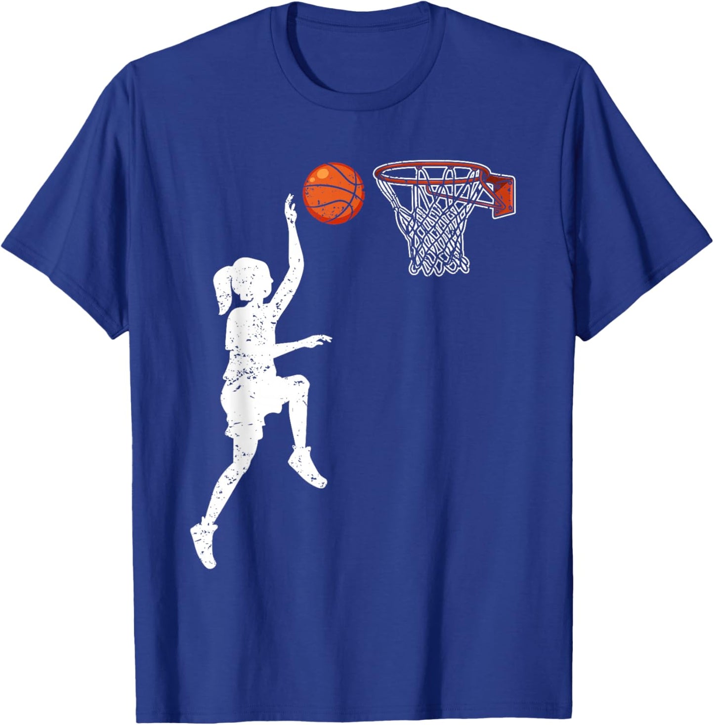 Basketball Girl Woman T-Shirt - T-Shirt | Royal