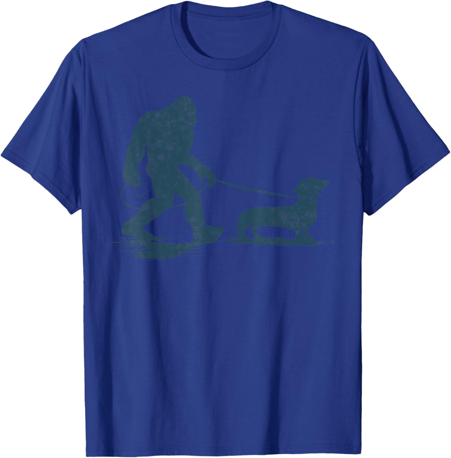 Dachshund Dog Bigfoot Walking Funny Wiener Dog Dad Gifts T-Shirt - T-Shirt | Royal