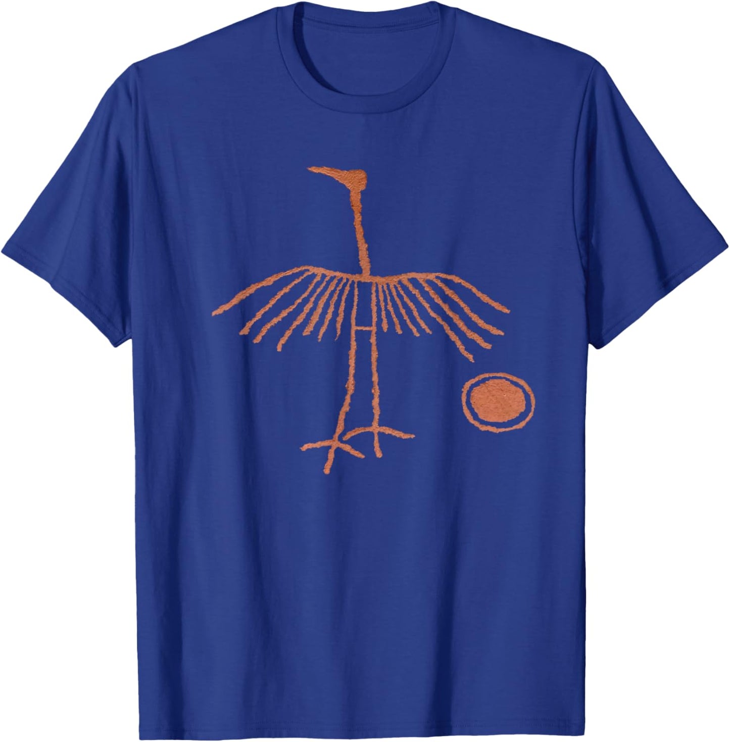 Crane Petroglyph. T-Shirt - T-Shirt | Royal