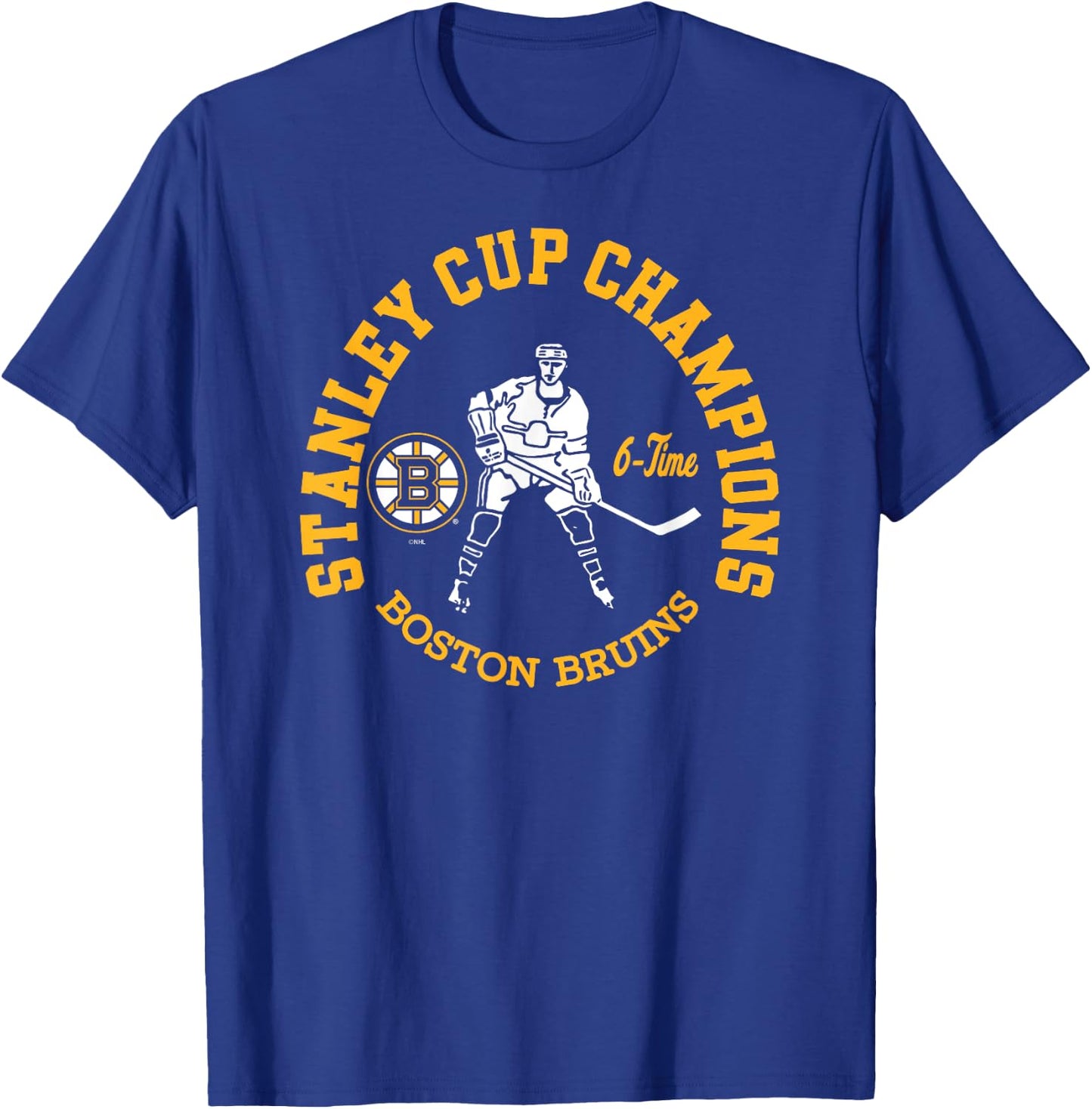Boston Bruins Stanley Cup Champions 6-Time Black T-Shirt - T-Shirt | Royal