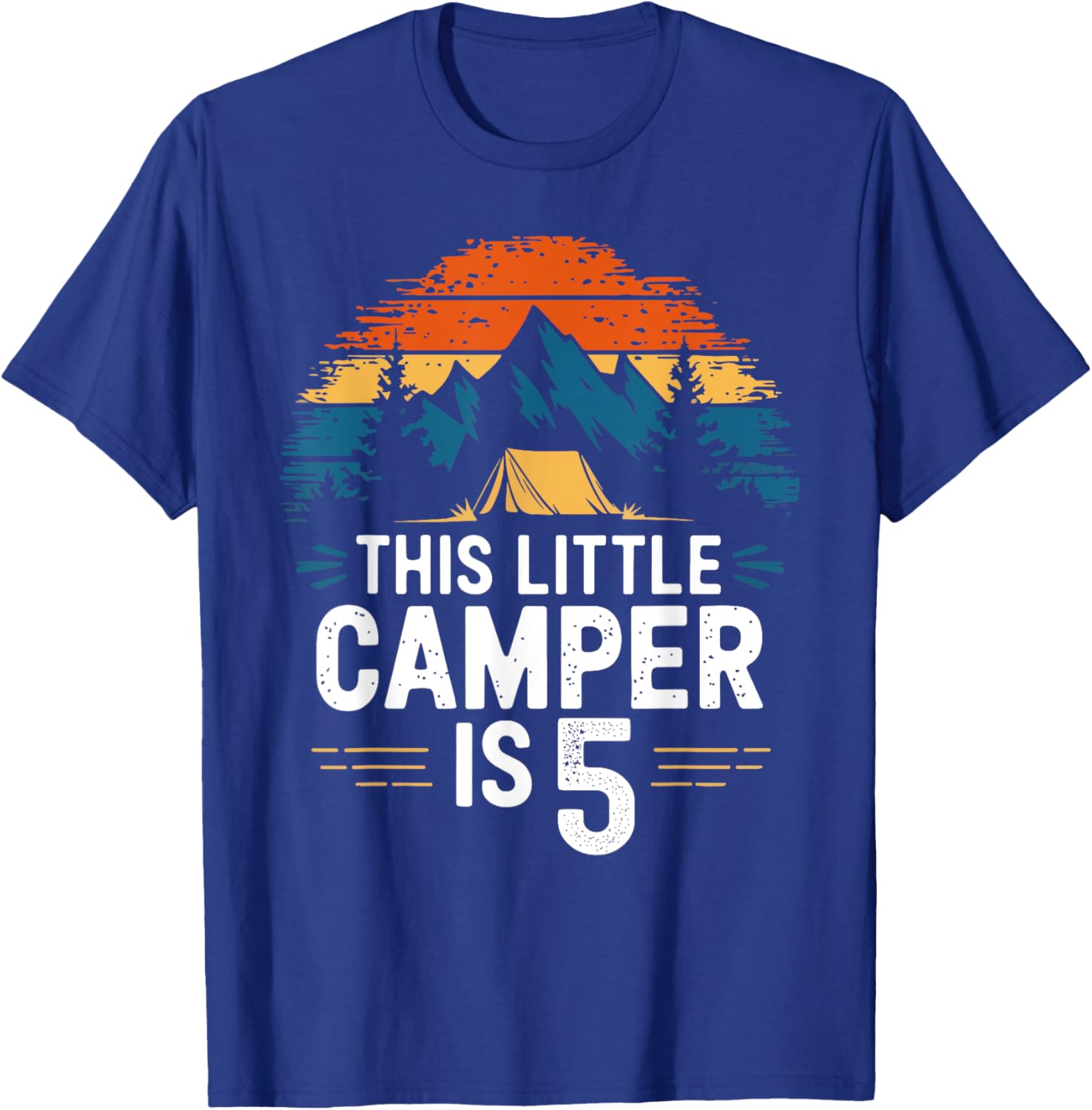 5th Birthday Camping Shirt for 5 Year Old Kids Camping Party T-Shirt - T-Shirt | Royal
