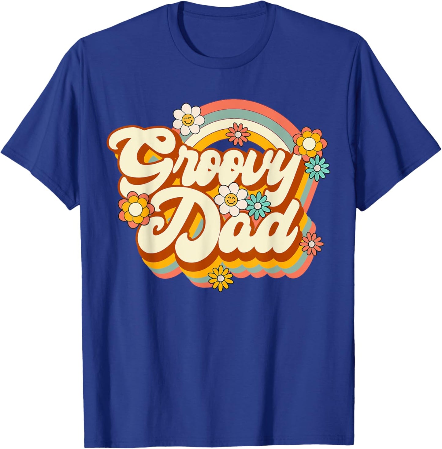 Retro Groovy Dad Family Birthday 60s 70s Hippie Costume T-Shirt - T-Shirt | Royal