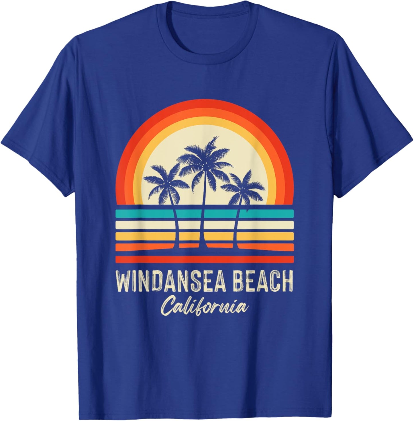 Sunrise Windansea Beach Palm trees California Summer Beaches T-Shirt - T-Shirt | Royal