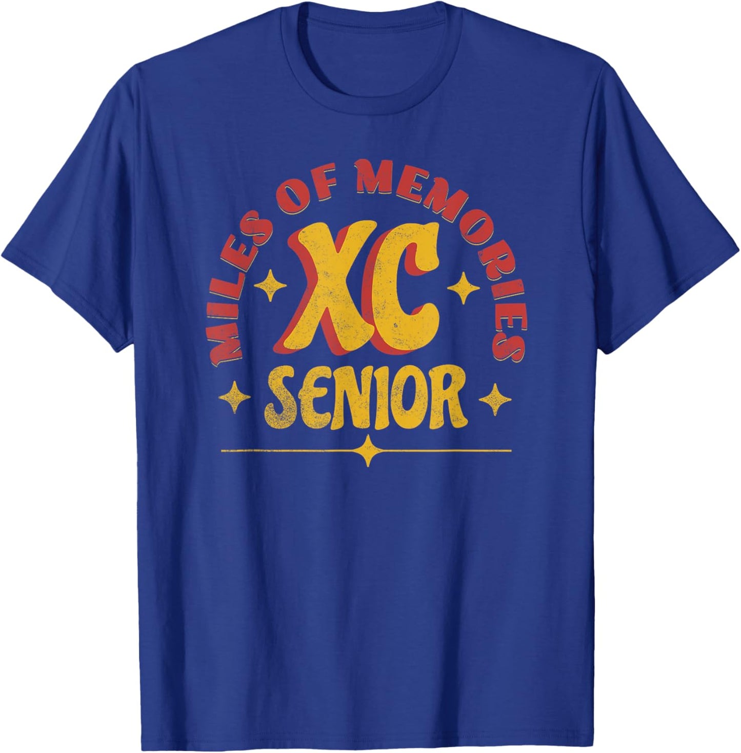 Senior Cross Country Miles of Memories Distressed T-Shirt - T-Shirt | Royal
