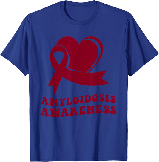 Amyloidosis Awareness Burgundy Ribbon T-Shirt - T-Shirt | Royal