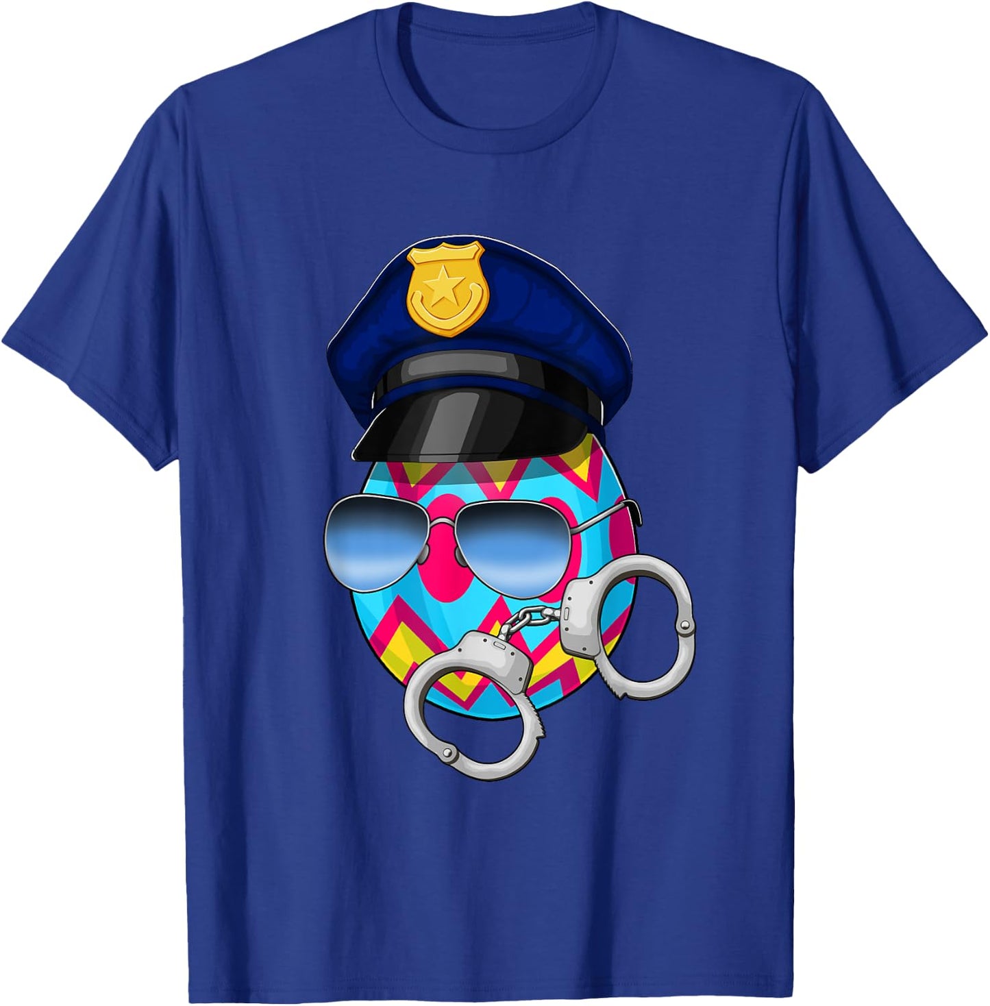 Easter Police Officer Basket Eggs T Shirt Men Women Kids T-Shirt - T-Shirt | Royal