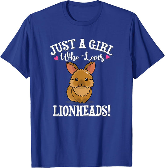 Cute Funny Girl Who Loves Lionhead Rabbits Lover T-Shirt - T-Shirt | Royal