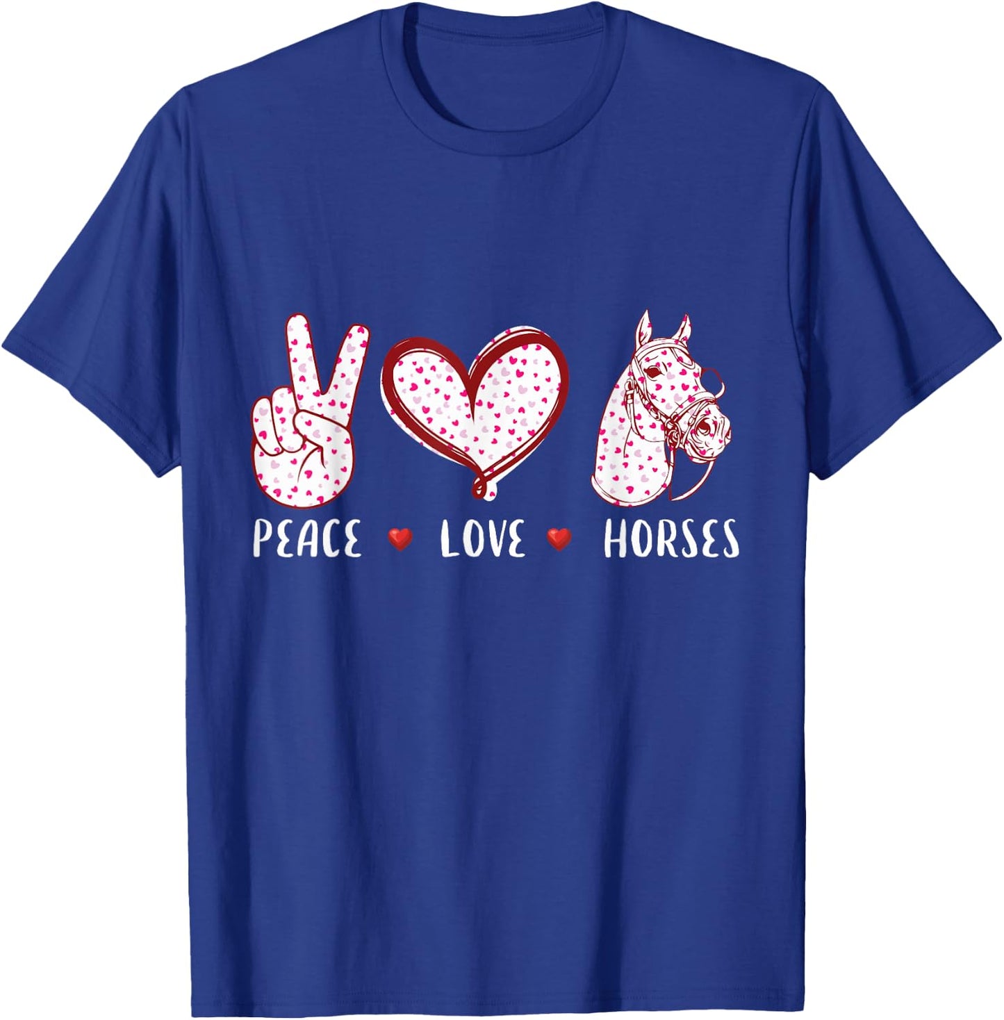 peace love horses women gifts Horseback Riding Horse T-Shirt - T-Shirt | Royal