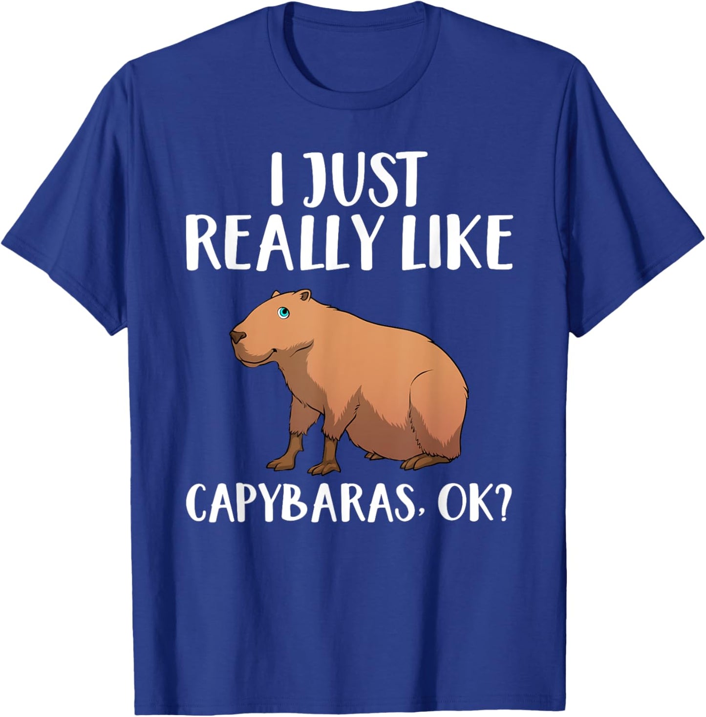 Cool Capybara Art Women Kids Rodent Animal Capybara T-Shirt - T-Shirt | Royal