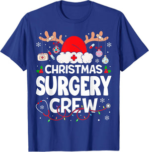 Christmas Surgery Crew Reindeer Santa Surgical Nurse T-Shirt - T-Shirt | Royal