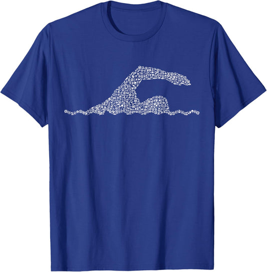 Silhouette Icon Swimmer Gear | Swimming T-Shirt - T-Shirt | Royal