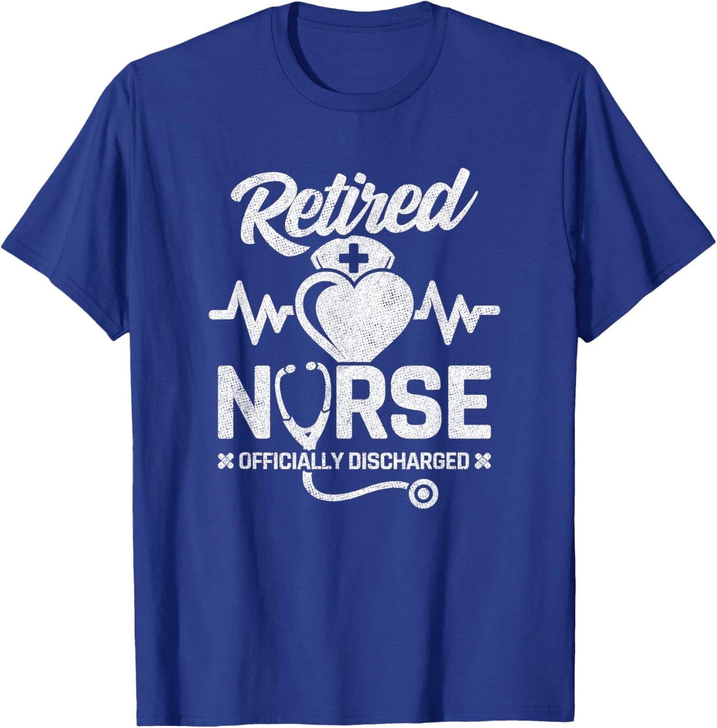 Nurse Retirement - Officially Discharged - Retired Nurse T-Shirt - T-Shirt | Royal