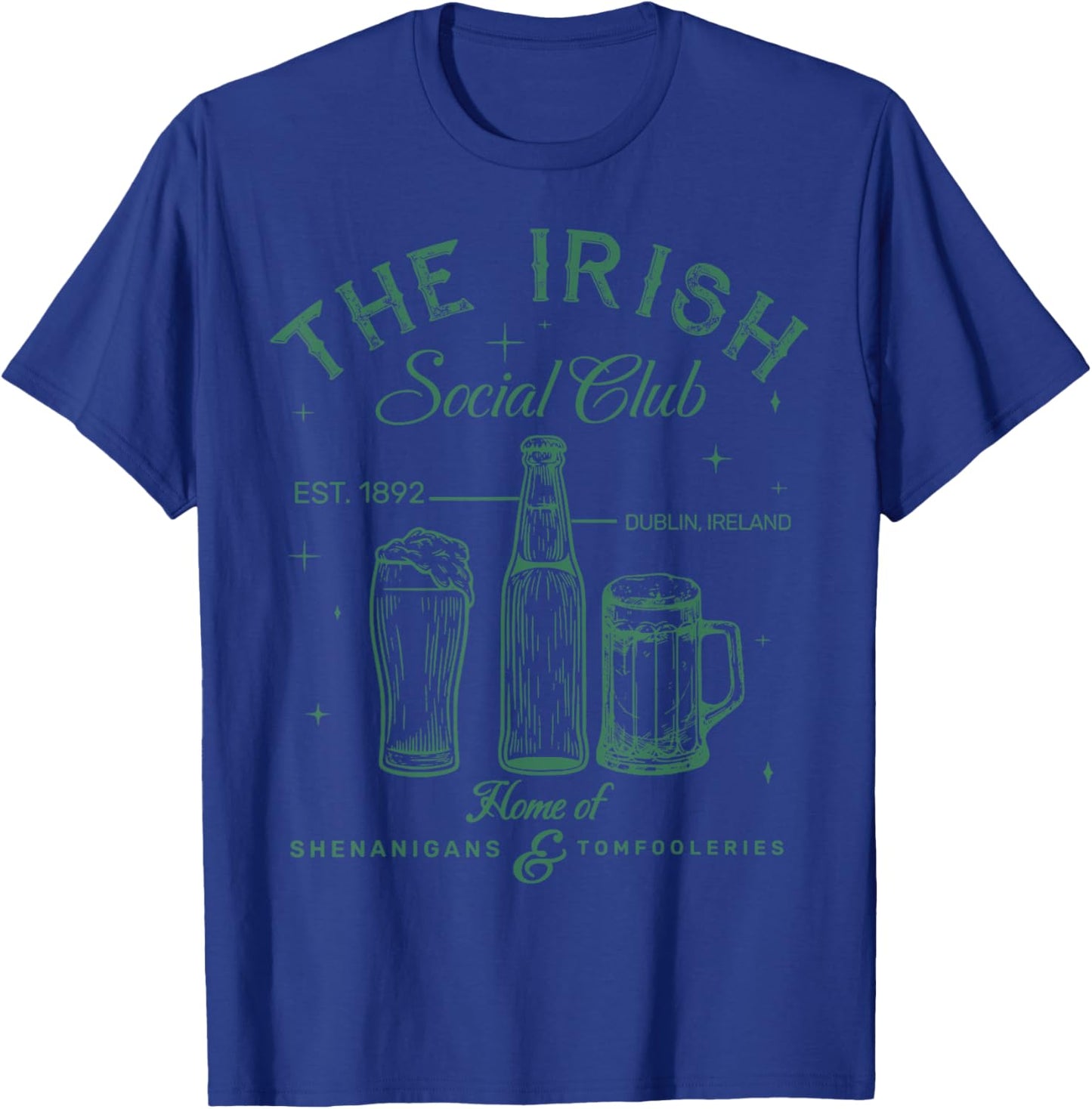 Retro The Irish Social Club Drunk St. Patrick's Day Outfit T-Shirt - T-Shirt | Royal