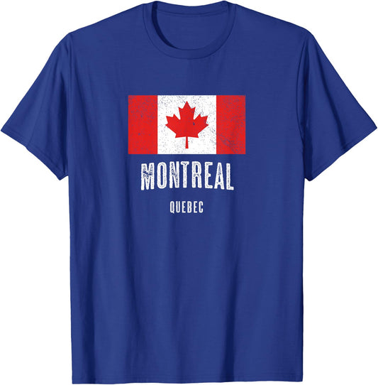 City of Montreal - Canada | Canadian Flag Souvenir T-Shirt - T-Shirt | Royal
