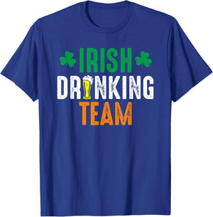 St Patrick's Irish Beer Drinking Team Ireland Flag Clover T-Shirt - T-Shirt | Royal