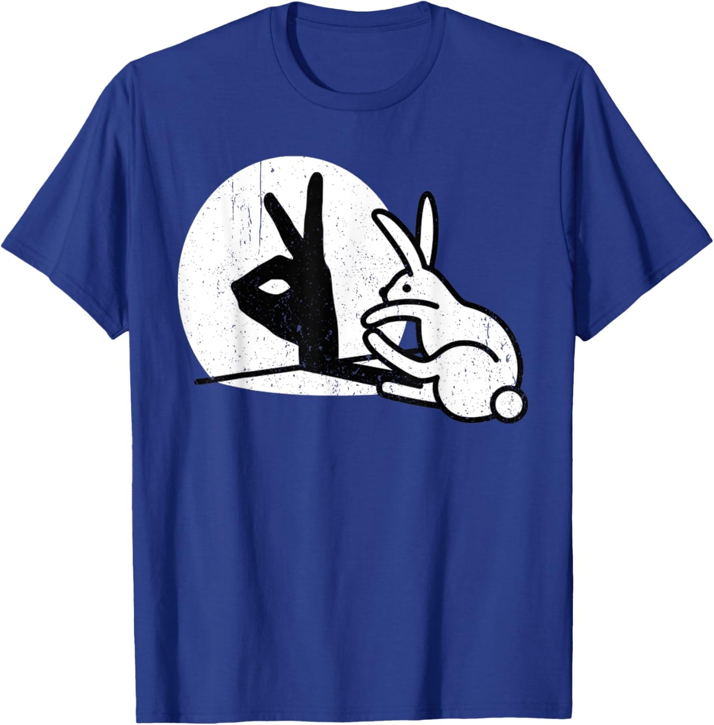 Vintage Funny Rabbit Hand Shadow Puppets Bunny Pop Art T-Shirt - T-Shirt | Royal