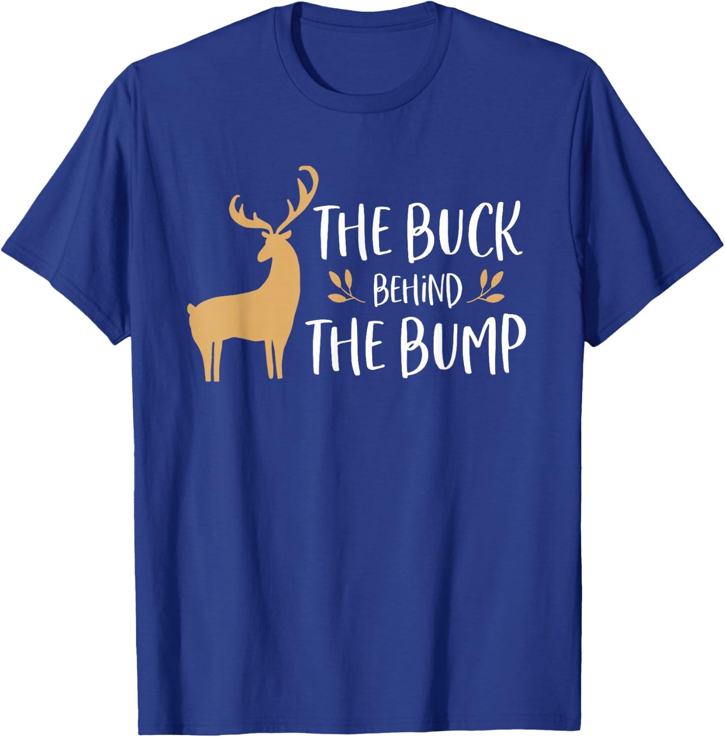 Christmas Pregnancy Announcement Shirt Men Buck Behind Bump T-Shirt - T-Shirt | Royal