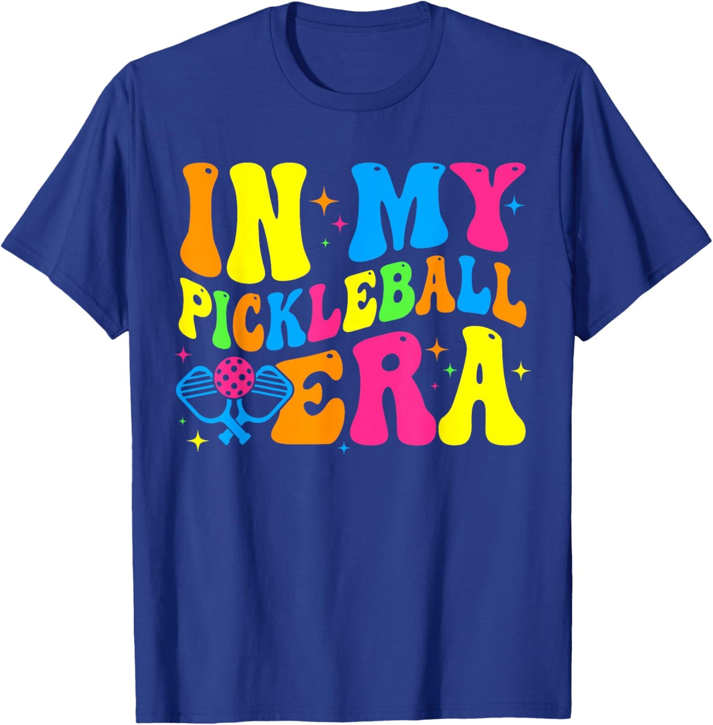 Retro Groovy In My Pickleball Era Funny Pickleball Player T-Shirt - T-Shirt | Royal