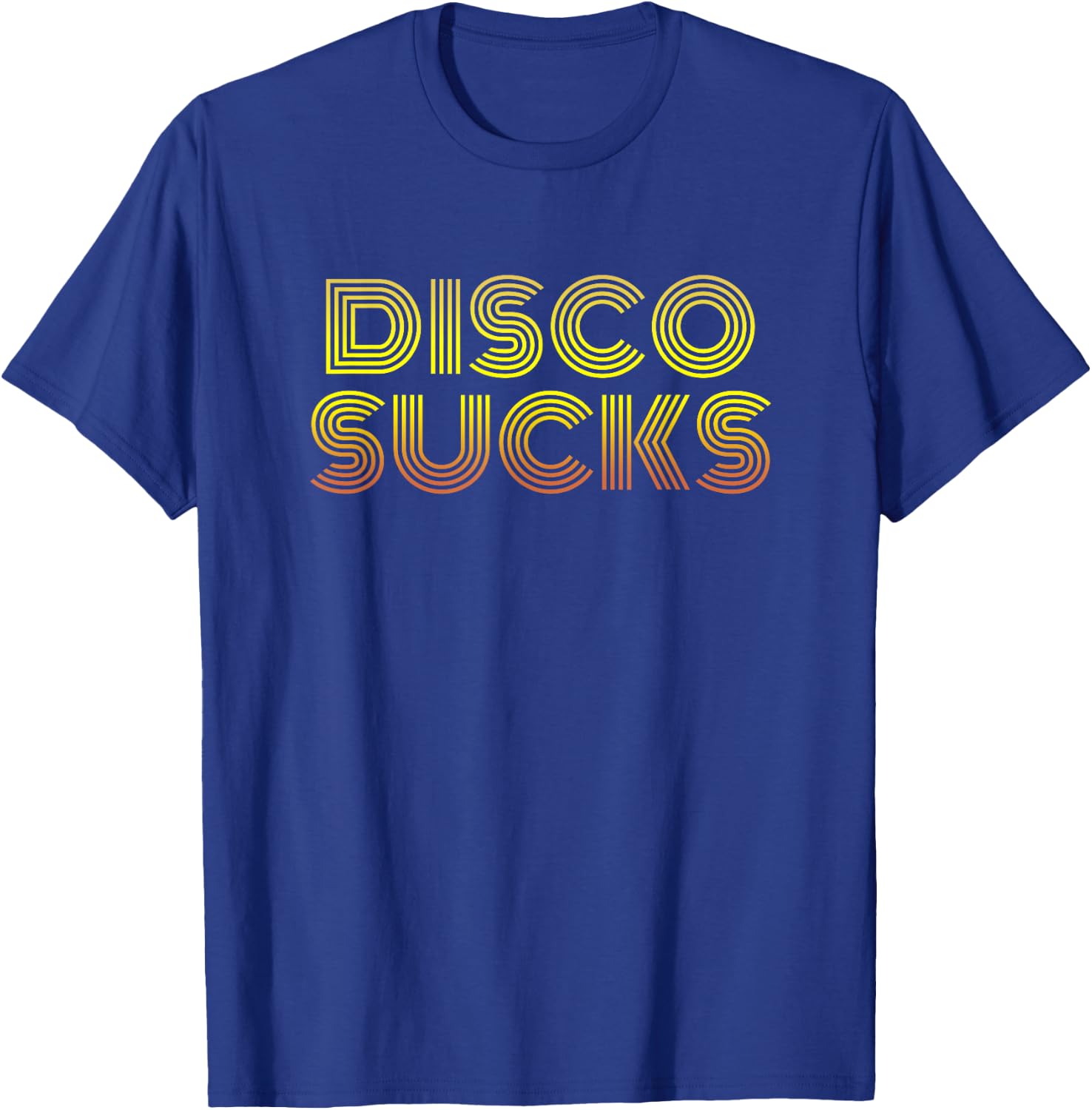 Disco Sucks Vintage Funny Concert 70s 80s Rock and Roll T-Shirt - T-Shirt | Royal