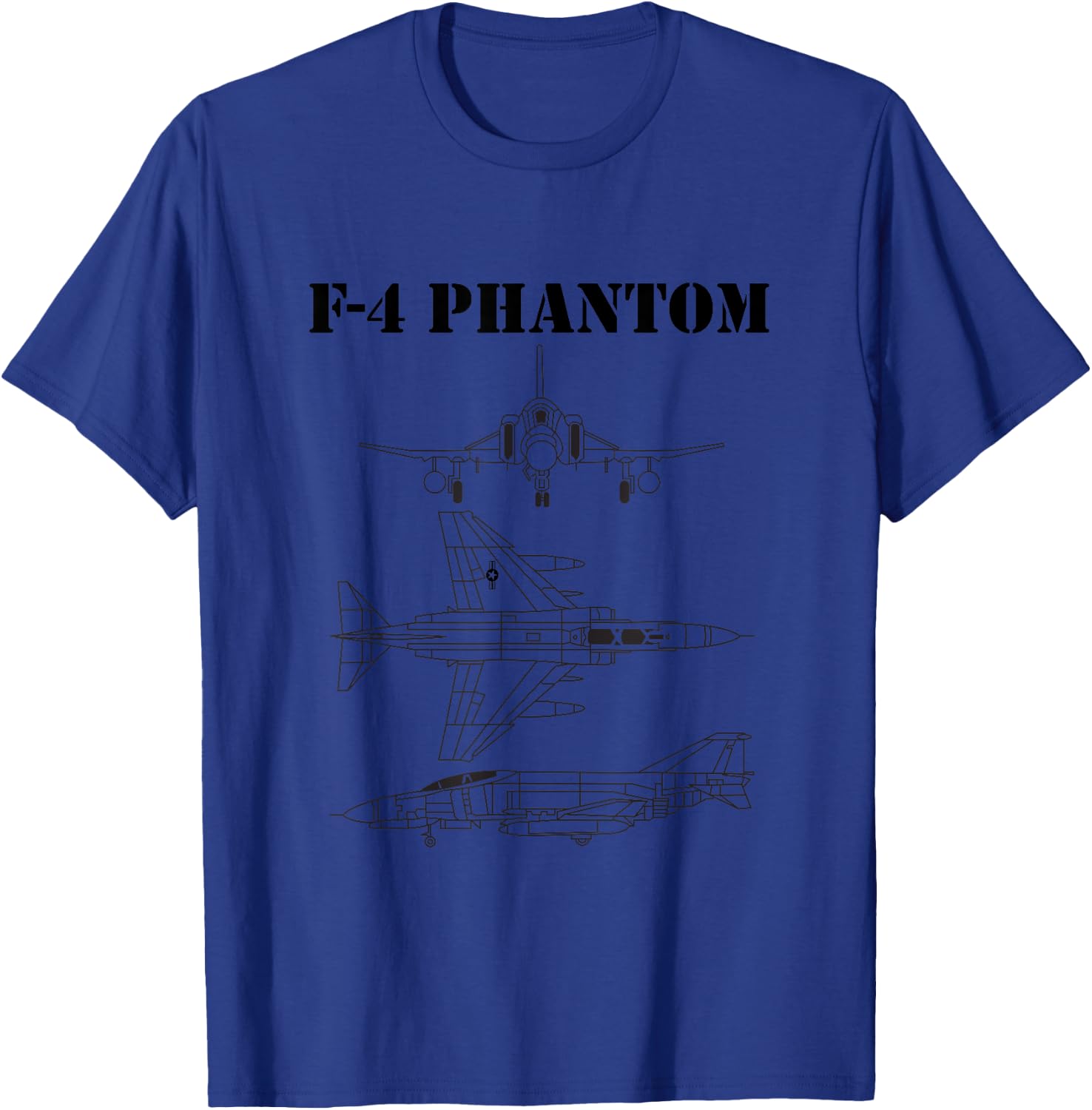 F-4 Phantom Fighter Jet Airplane Pilot Military Aircraft F4 T-Shirt - T-Shirt | Royal