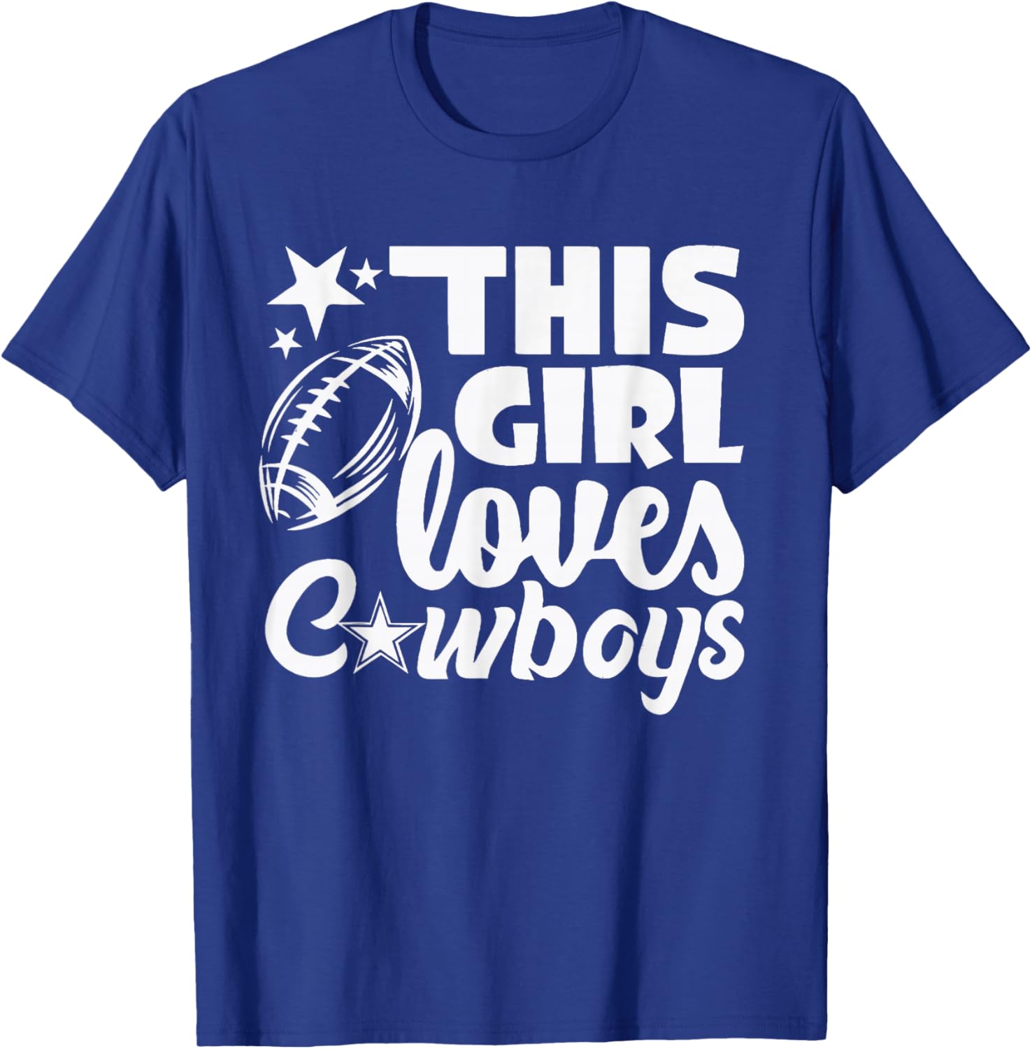 This Girl Loves Her Cowboy Cute Texas Dallas T-Shirt - T-Shirt | Royal