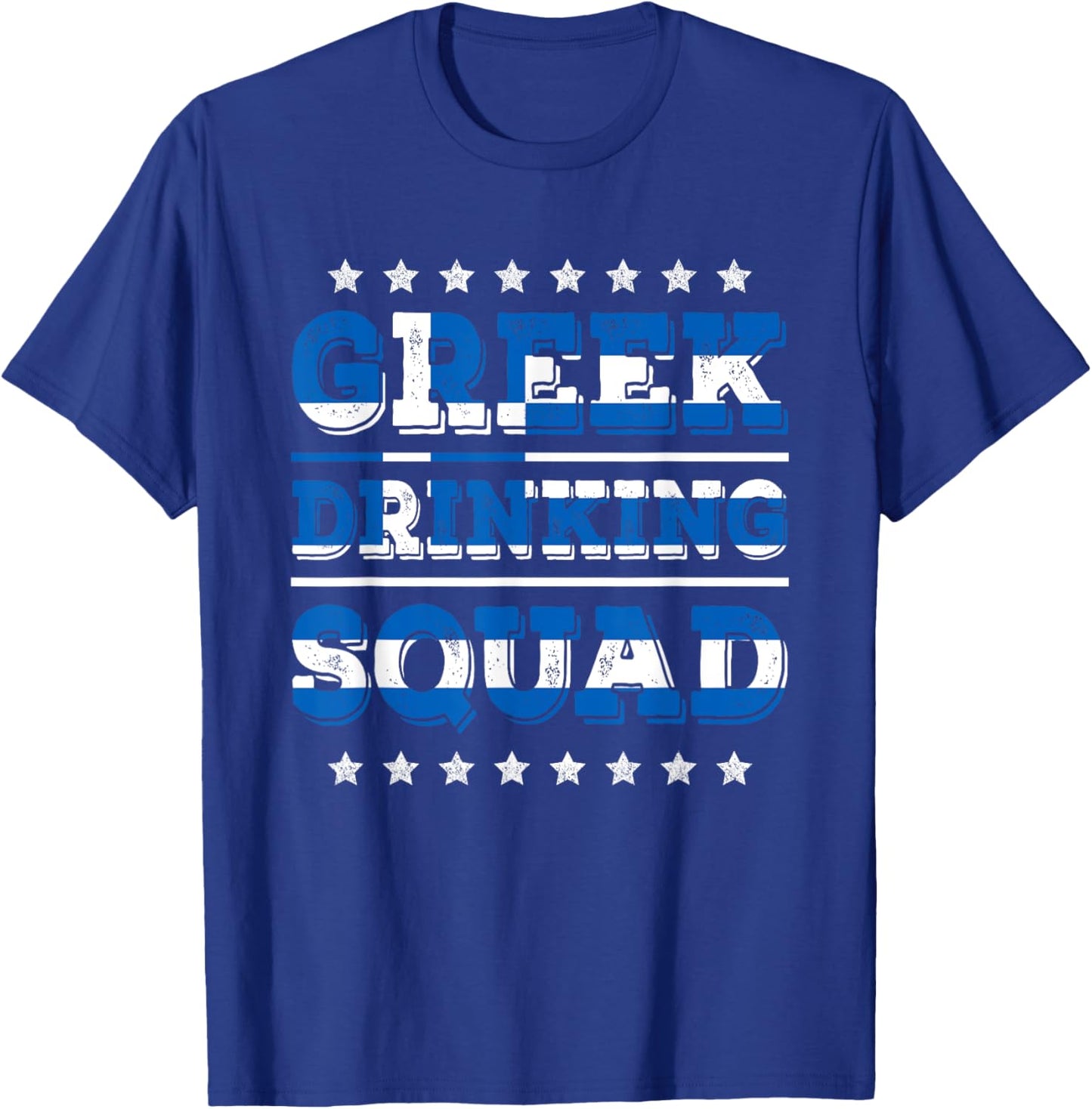 Greek Drinking Squad Greece Flag Funny Drinking T-Shirt - T-Shirt | Royal