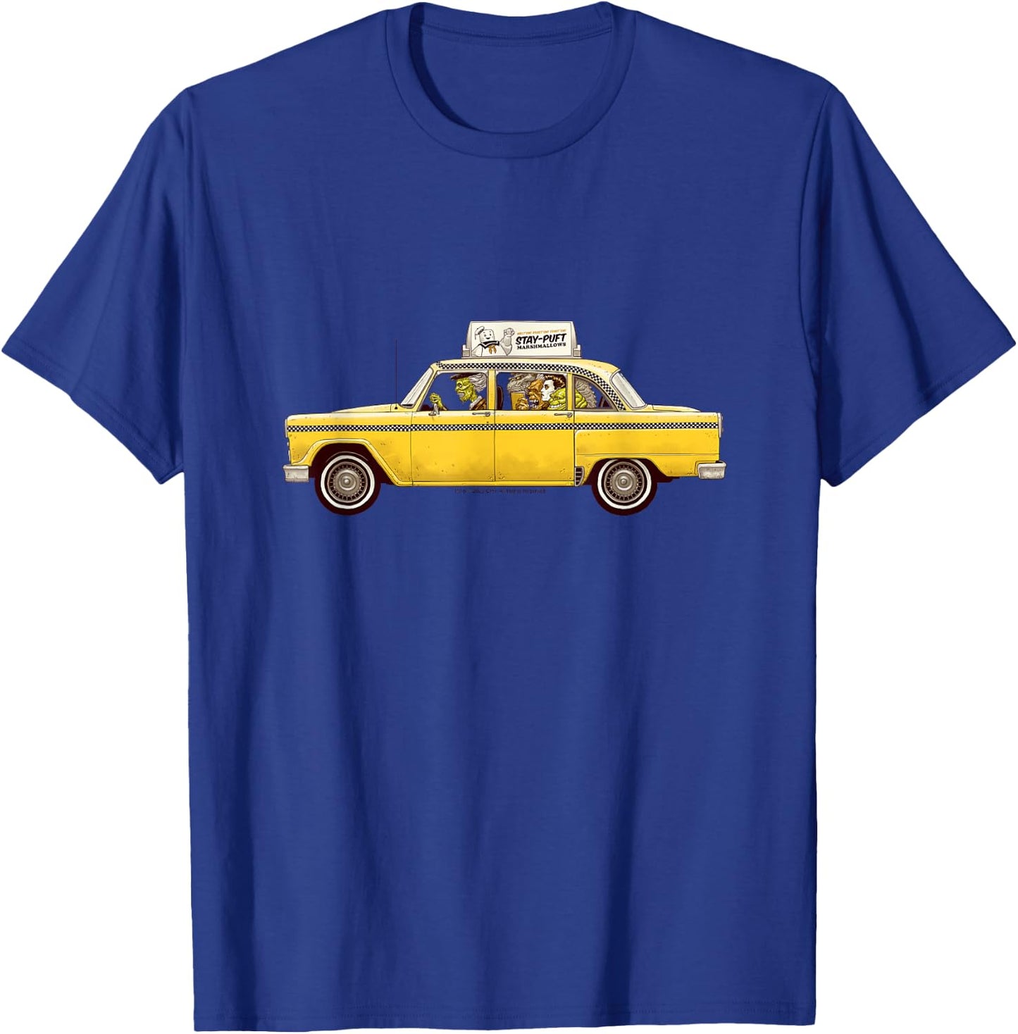 Ghostbusters Ghouls in Taxi Retro Movie T-Shirt - T-Shirt | Royal
