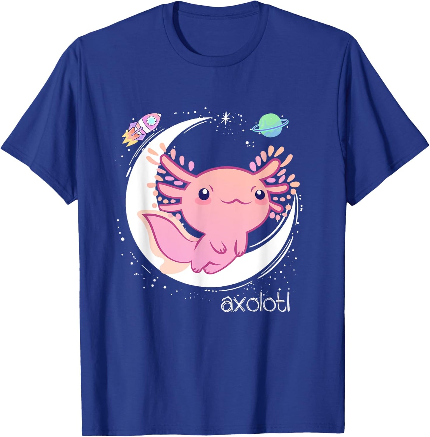 Space Axolotl Kawaii Shirt | Pastel Goth | Japan Anime Comic T-Shirt - T-Shirt | Royal