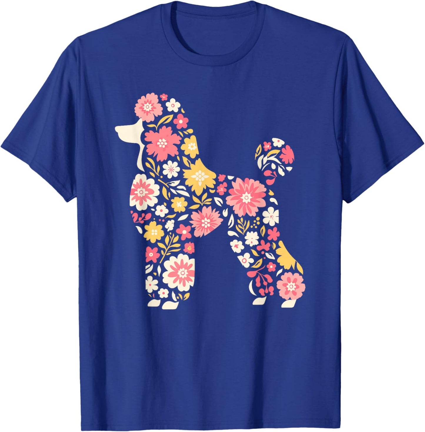 Funny Floral Flower Poodle Mom Grandma Mothers Day T-Shirt - T-Shirt | Royal