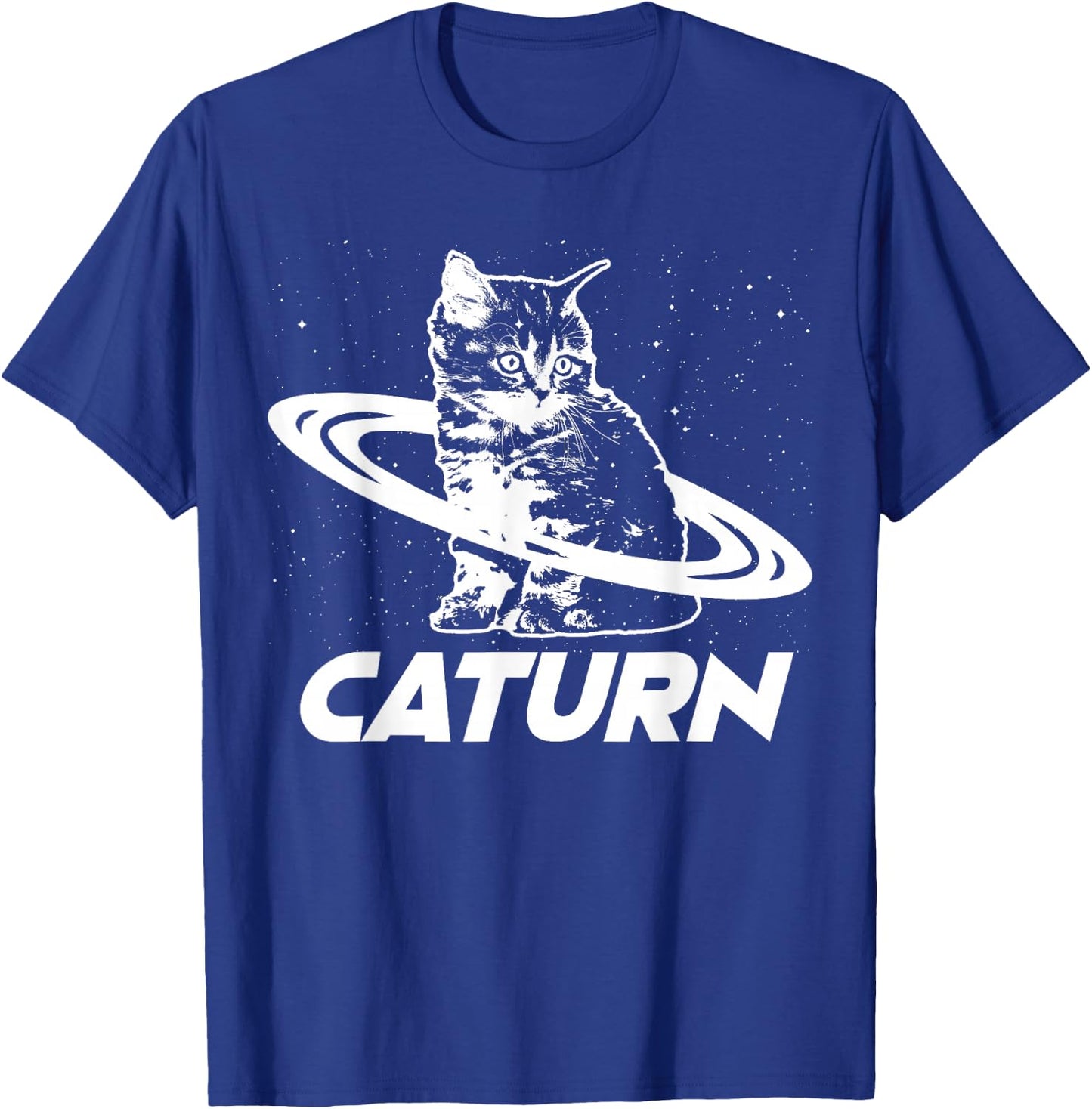 Caturn Saturn Space Cat T-Shirt - T-Shirt | Royal