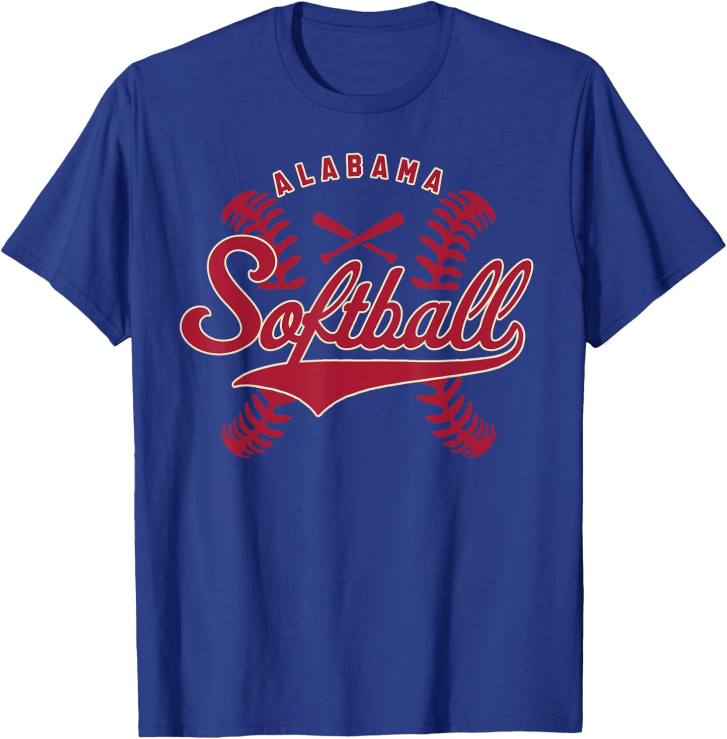 Alabama Softball Vintage Kids Team Retro Softball Fan T-Shirt - T-Shirt | Royal