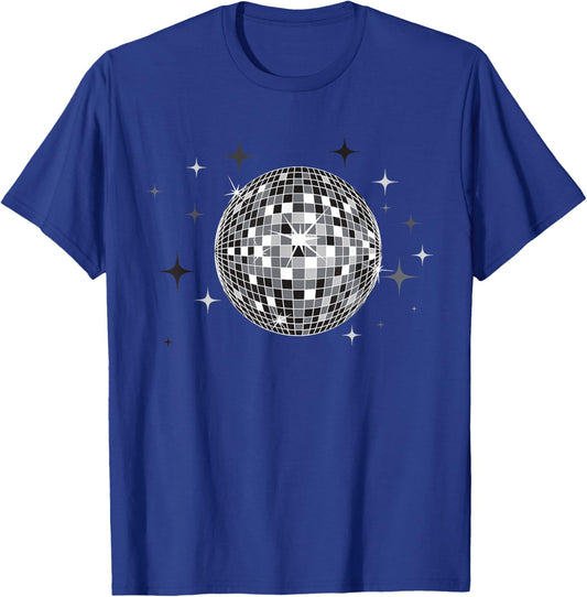Black and White Disco Ball Club Retro T-Shirt - T-Shirt | Royal