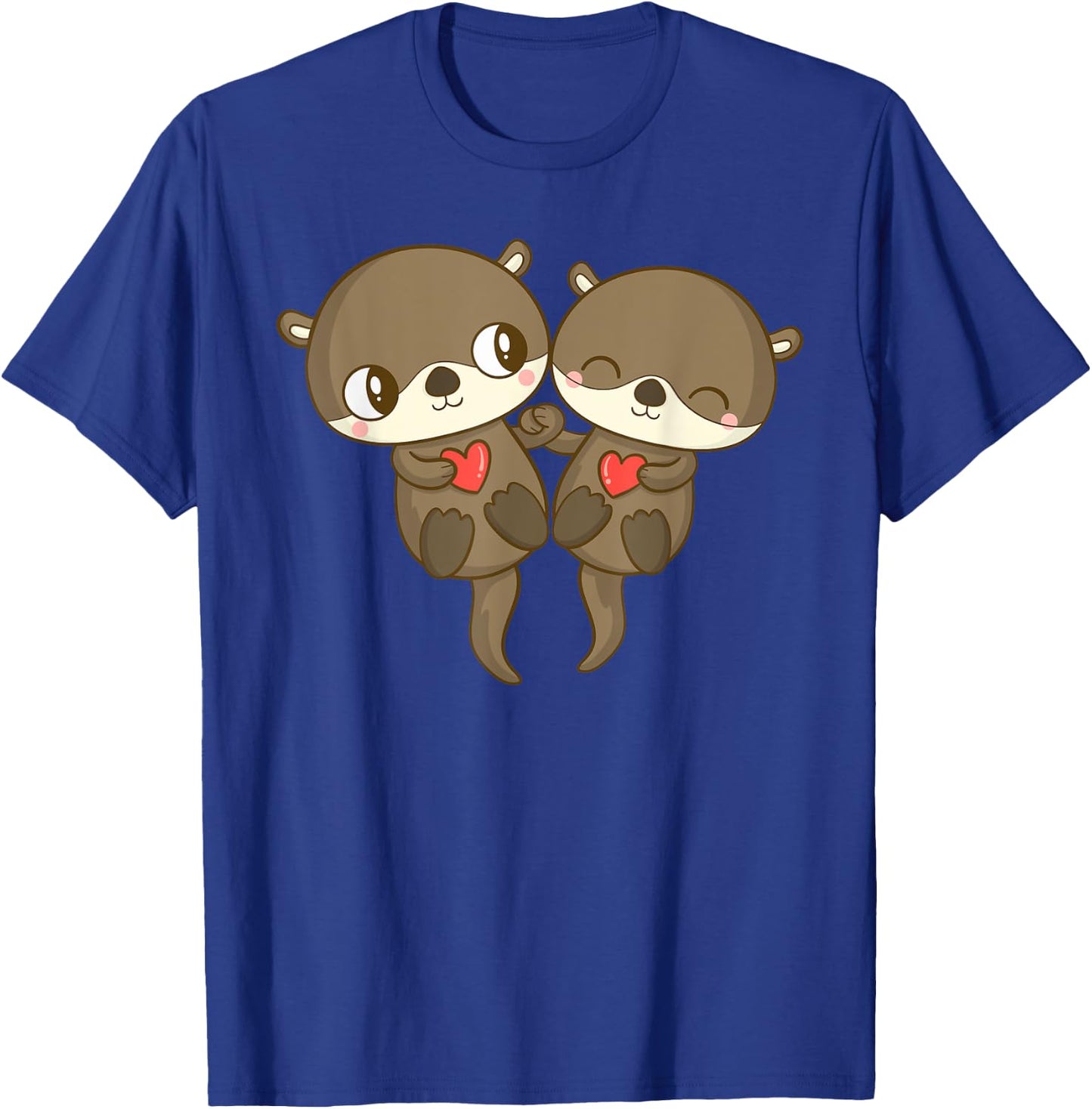 Cute Love Otter Couple Valentine's Day Men Women Kid T-Shirt - T-Shirt | Royal
