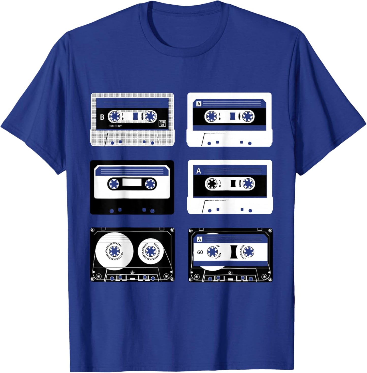 Cassette Tapes Audio Mixtapes 1980s Music Radio DJ T-Shirt - T-Shirt | Royal