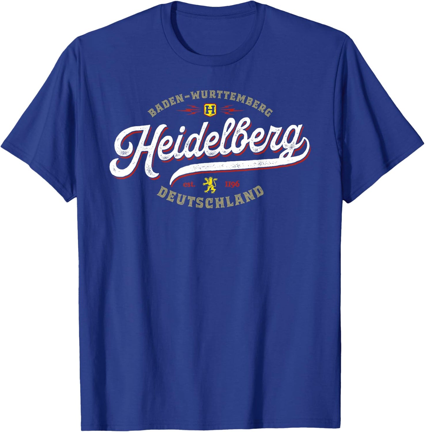 Heidelberg Gifts & Gear - Vintage Heidelberg - Black - Small - - Short Sleeve - - Classic Fit - Cotton 65%, Polyester 35% T-Shirt - T-Shirt | Royal