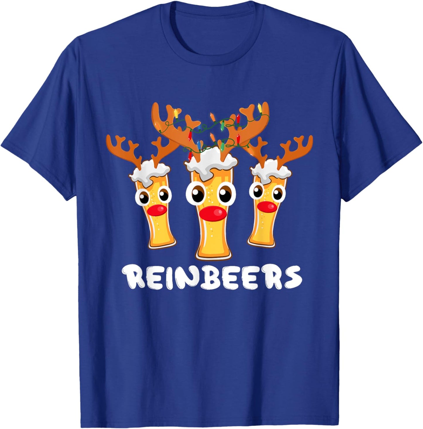 Reinbeers Funny Reindeer Beer Christmas Drinking Xmas Pajama T-Shirt - T-Shirt | Royal