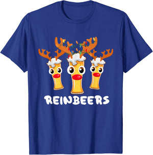 Reinbeers Funny Reindeer Beer Christmas Drinking Xmas Pajama T-Shirt - T-Shirt | Royal