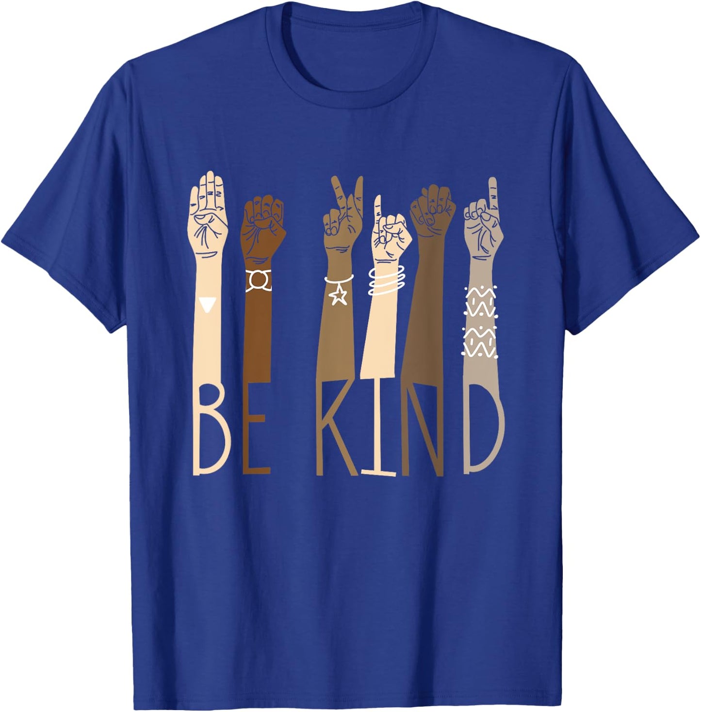 Be Kind Sign Language Hand Talking Teachers Interpreter ASL Men Women T-Shirt - T-Shirt | Royal