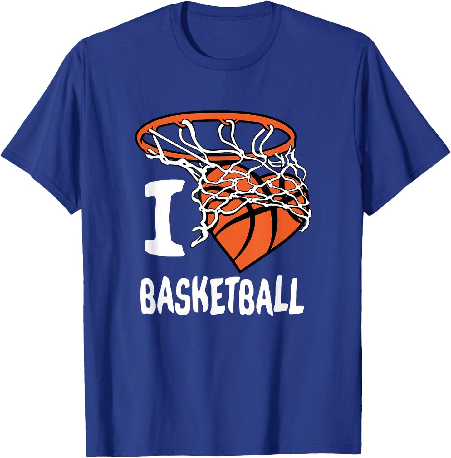 I Love Basketball Girl & Boys Youth Basketball Hoop T-Shirt - T-Shirt | Royal