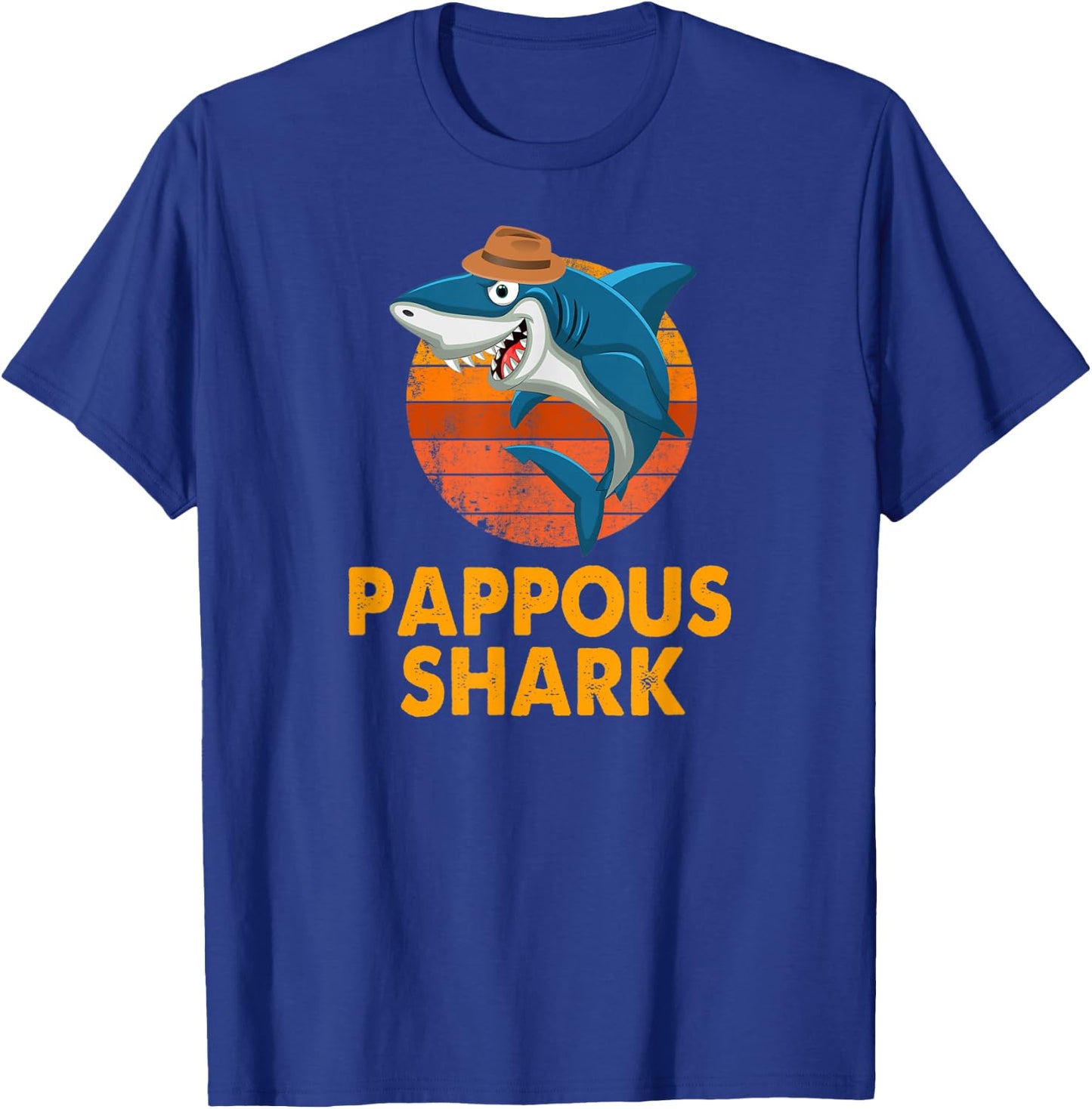 Pappous Shark Funny Vintage Papa Grandpa Father's Day Gifts T-Shirt - T-Shirt | Royal