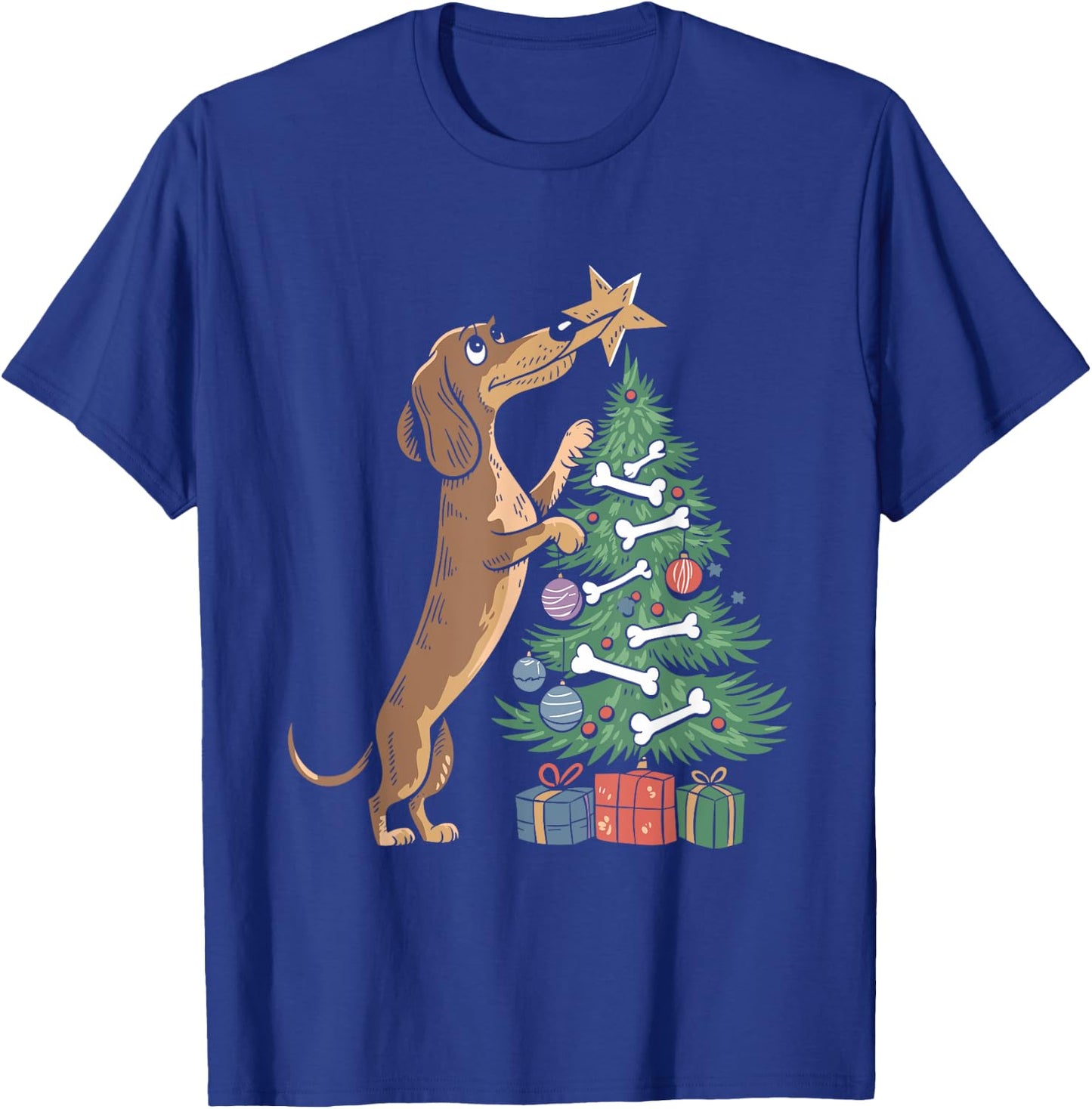 Dachshund Dog Christmas Tree Puppy Lover X-mas Holiday T-Shirt - T-Shirt | Royal