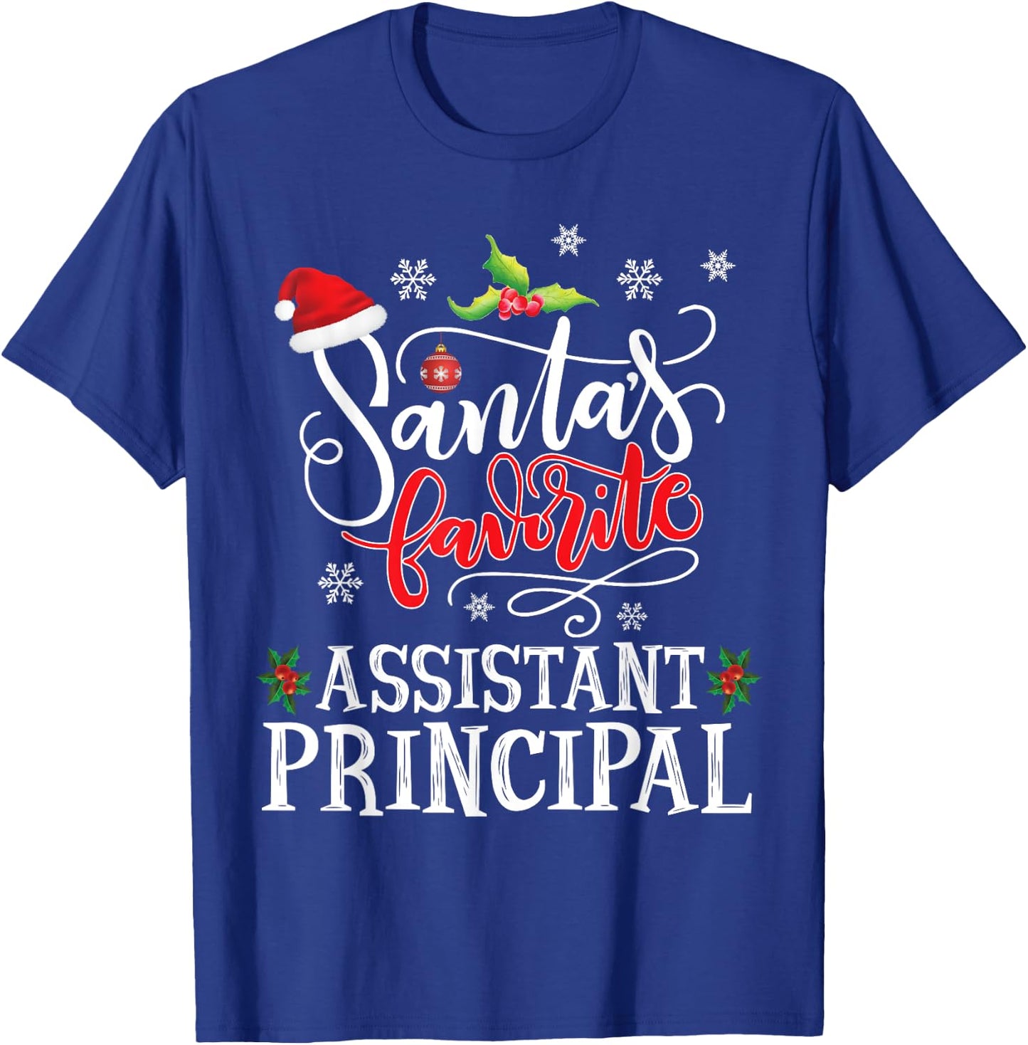 Santa's Favorite Assistant Principal Christmas Party Xmas T-Shirt - T-Shirt | Royal