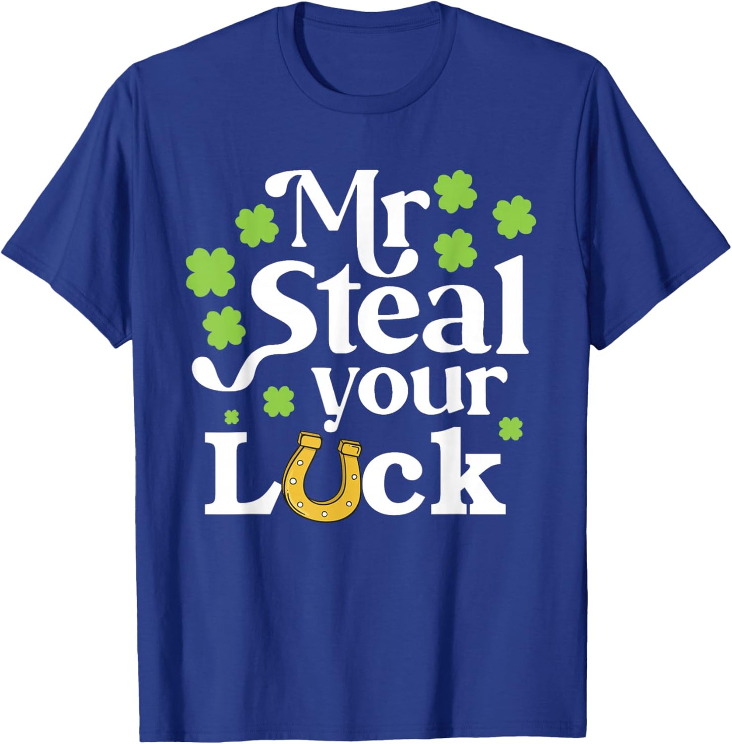 Mr Steal Your Luck Groovy Shamrock Boy Kids St Patrick's Day T-Shirt - T-Shirt | Royal