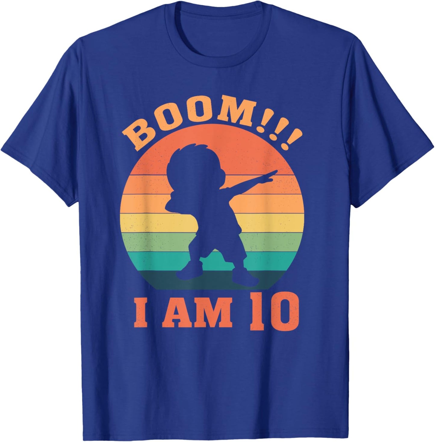 Boom I'm 10 Years Old 10th Birthday Party Dabbing Kids T-Shirt - T-Shirt | Royal
