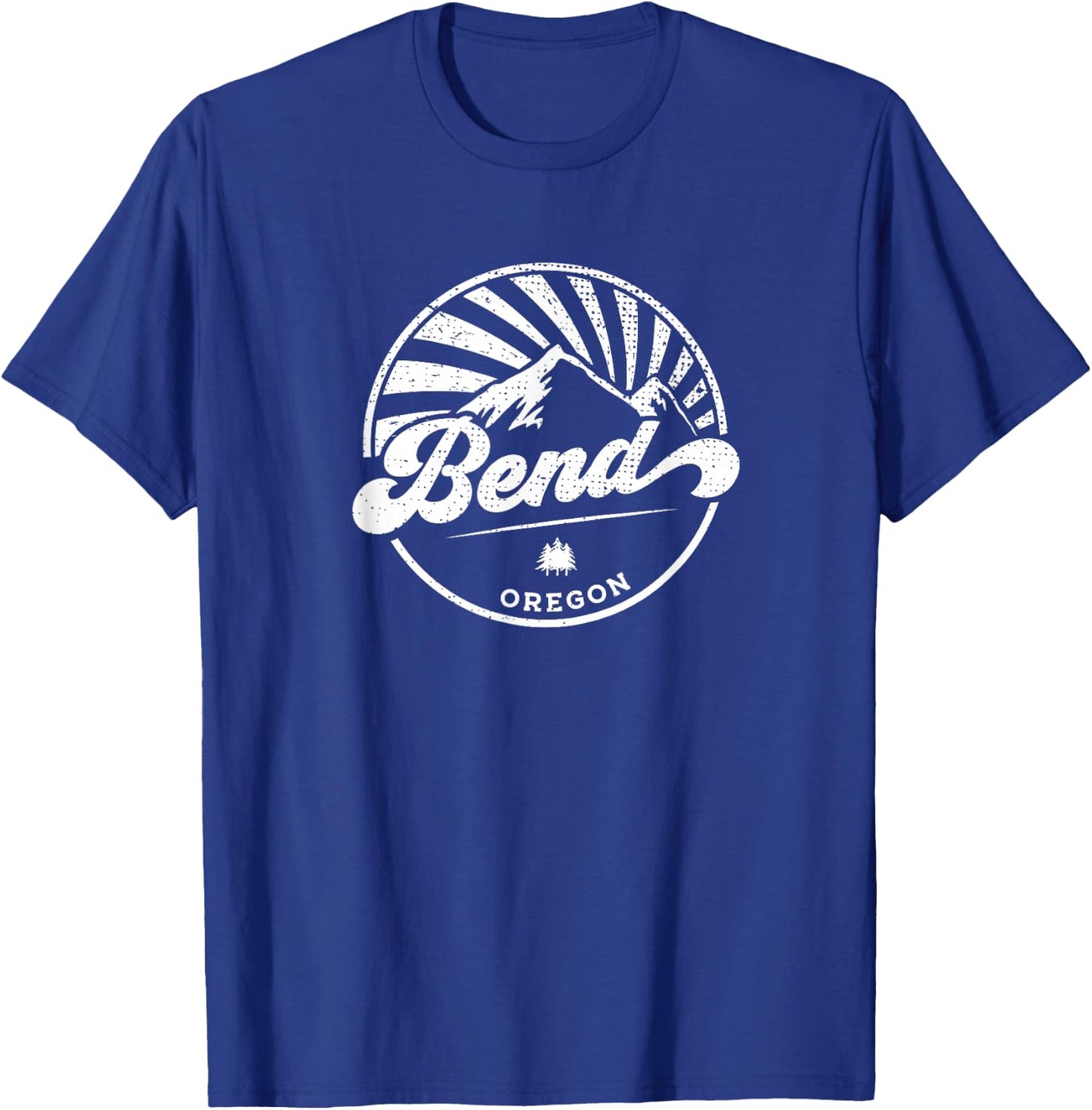 Bend, Oregon - Retro Vintage City Mountains T-Shirt - T-Shirt | Royal