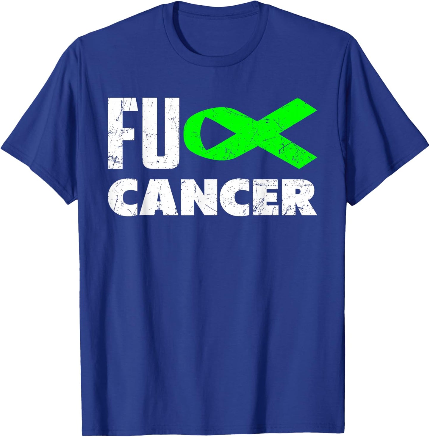 Fuck Cancer Lime Green Ribbon Non-Hodgkin Lymphoma Awareness T-Shirt - T-Shirt | Royal