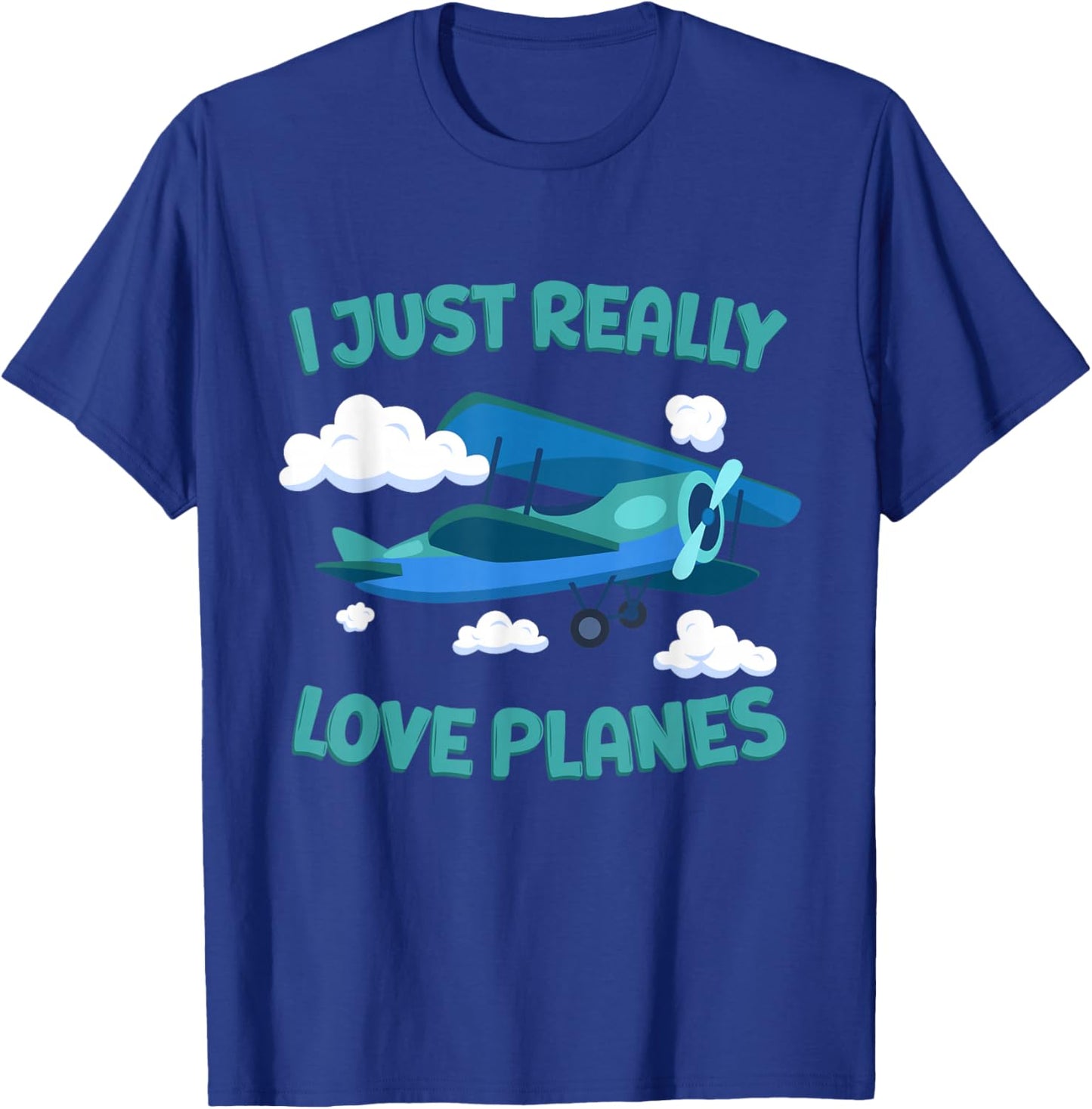 Airplane Lover Kids I Just Really Love Planes T-Shirt - T-Shirt | Royal